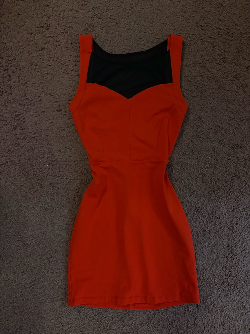 Bebe red with black mesh bodycon mini dress size adult x-small